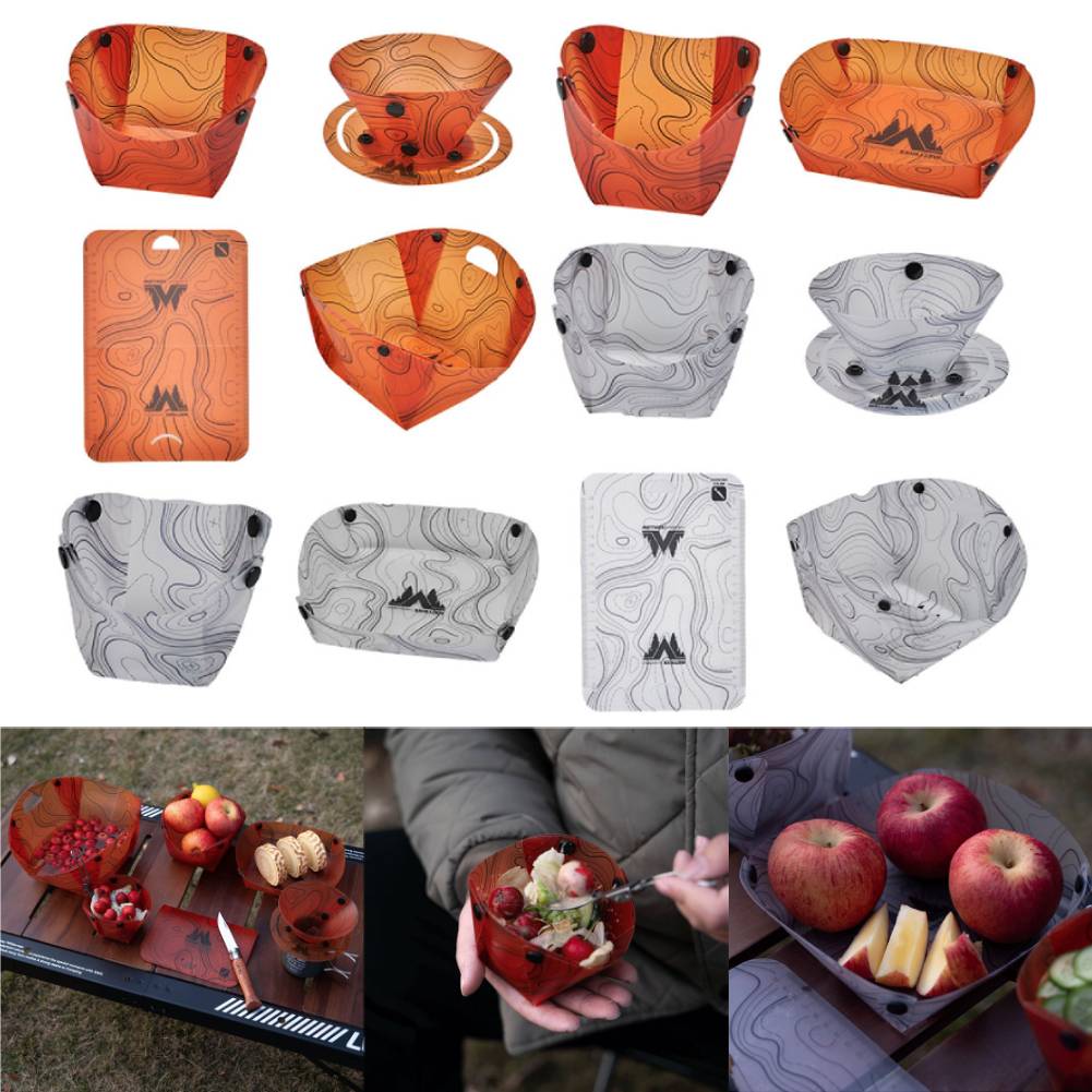 Camping Cooking Set Lightweight - Outdoor Lightweight Folding Tableware Portable Bowl