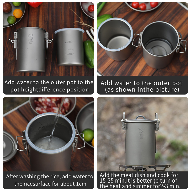 KEITH Pure Titanium Rice Cooke - đánh giá và giá Camping Cooking Kettle