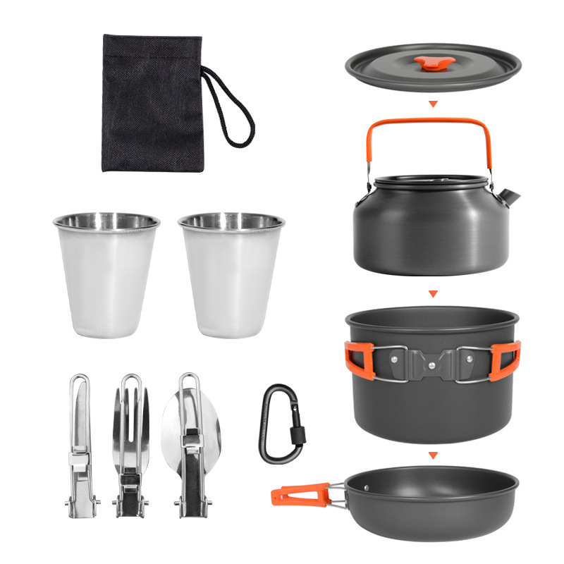 DS-308 Outdoor large capacity  - đánh giá và giá Camping Cooking Set Ds 308