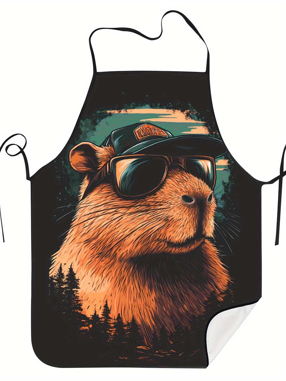 1pc  Cool Capybara Grilling Ap - đánh giá và giá Camping Cooking In Forest