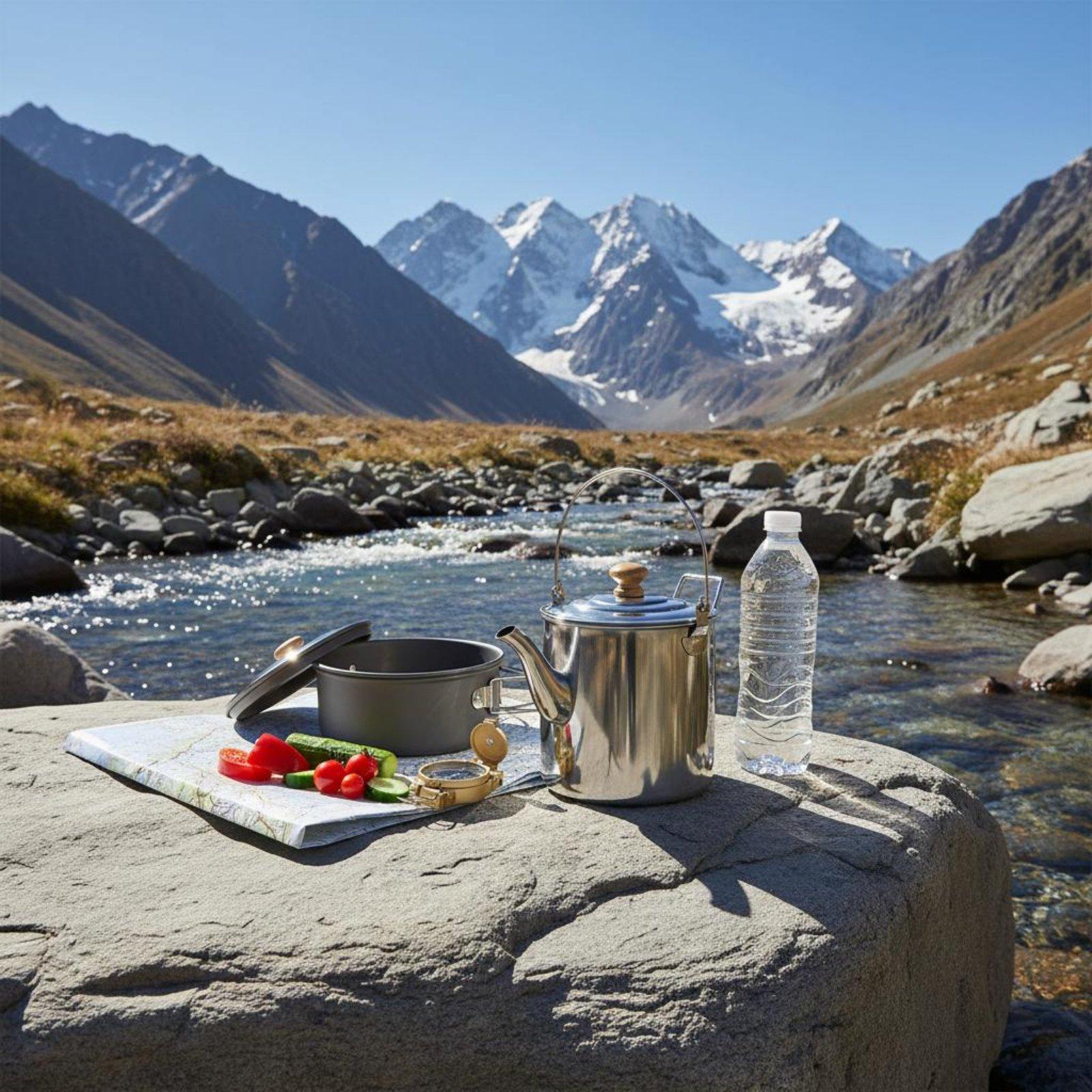 Portable Stainless Steel Outdo - đánh giá và giá Camping Cooking Kettle