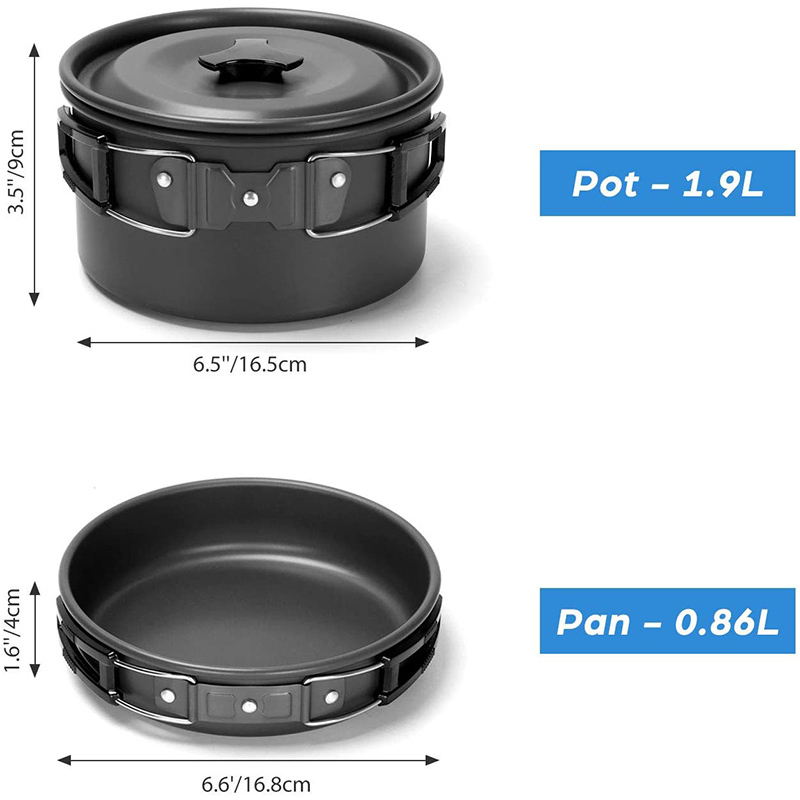 1 Set Outdoor Pot Pan Camping  - đánh giá và giá Camping Cooking Kettle