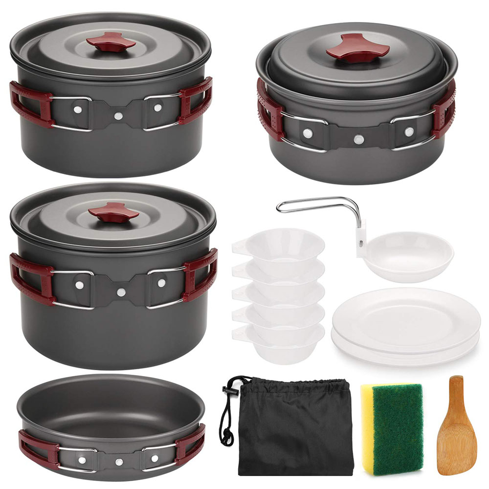 Outdoor Camping Cookware Kit N - đánh giá và giá Camping Lightweight Cooking Pot
