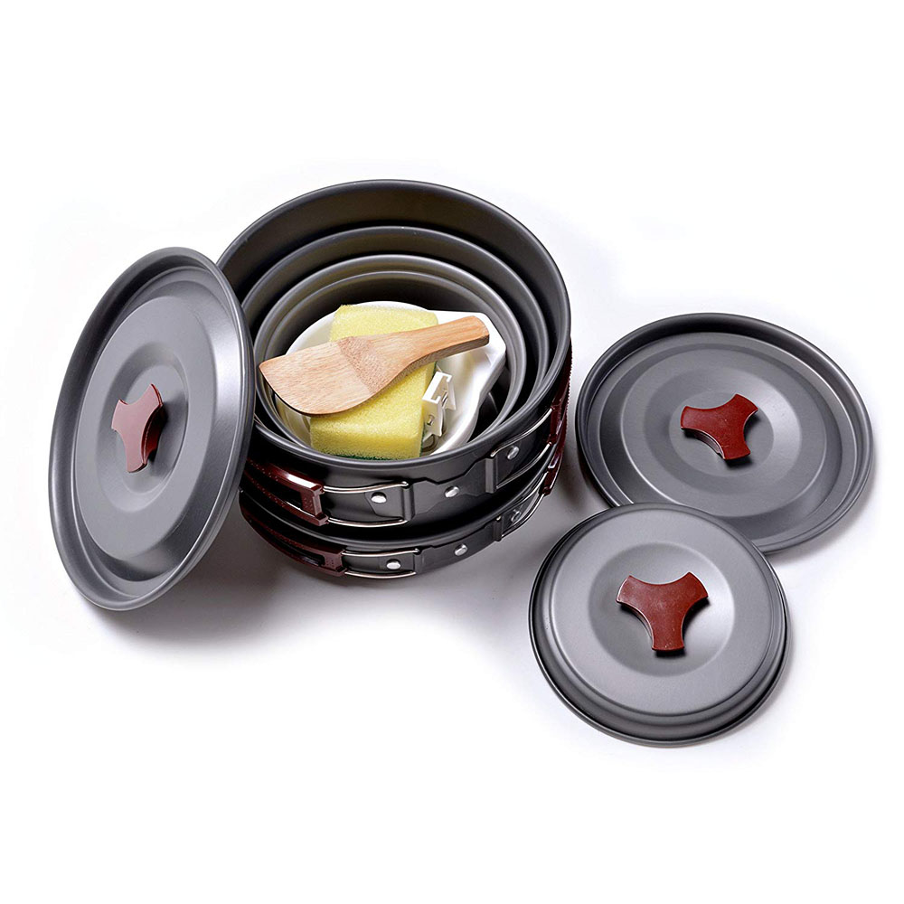 Outdoor Camping Cookware Kit N - đánh giá và giá Camping Lightweight Cooking Pot