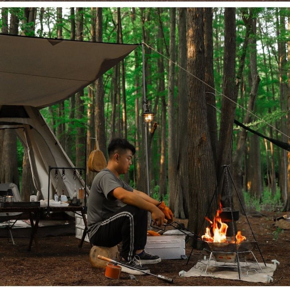 Portable Camping Tripod Adjust - đánh giá và giá Camping Lightweight Cooking Pot